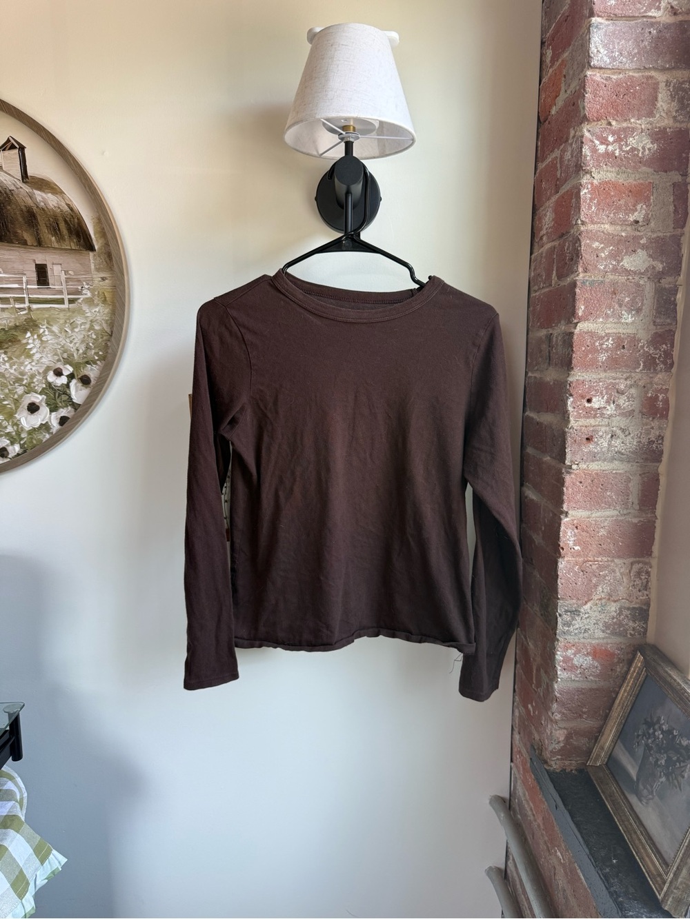 Old Navy Women's Long-Sleeve Crewneck Top - Chocolate Brown